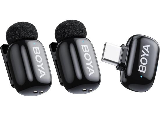 BOYA Mini-23 Wireless Lavalier Microphone for Android/iPhone 15/16,USB-C Plug & Play, 328ft 6H Battery, 3-Level AI Noise Reduction,AI Voice Changer for YouTube/TikTok/Recording (2TX+1RX,No Charging Case)